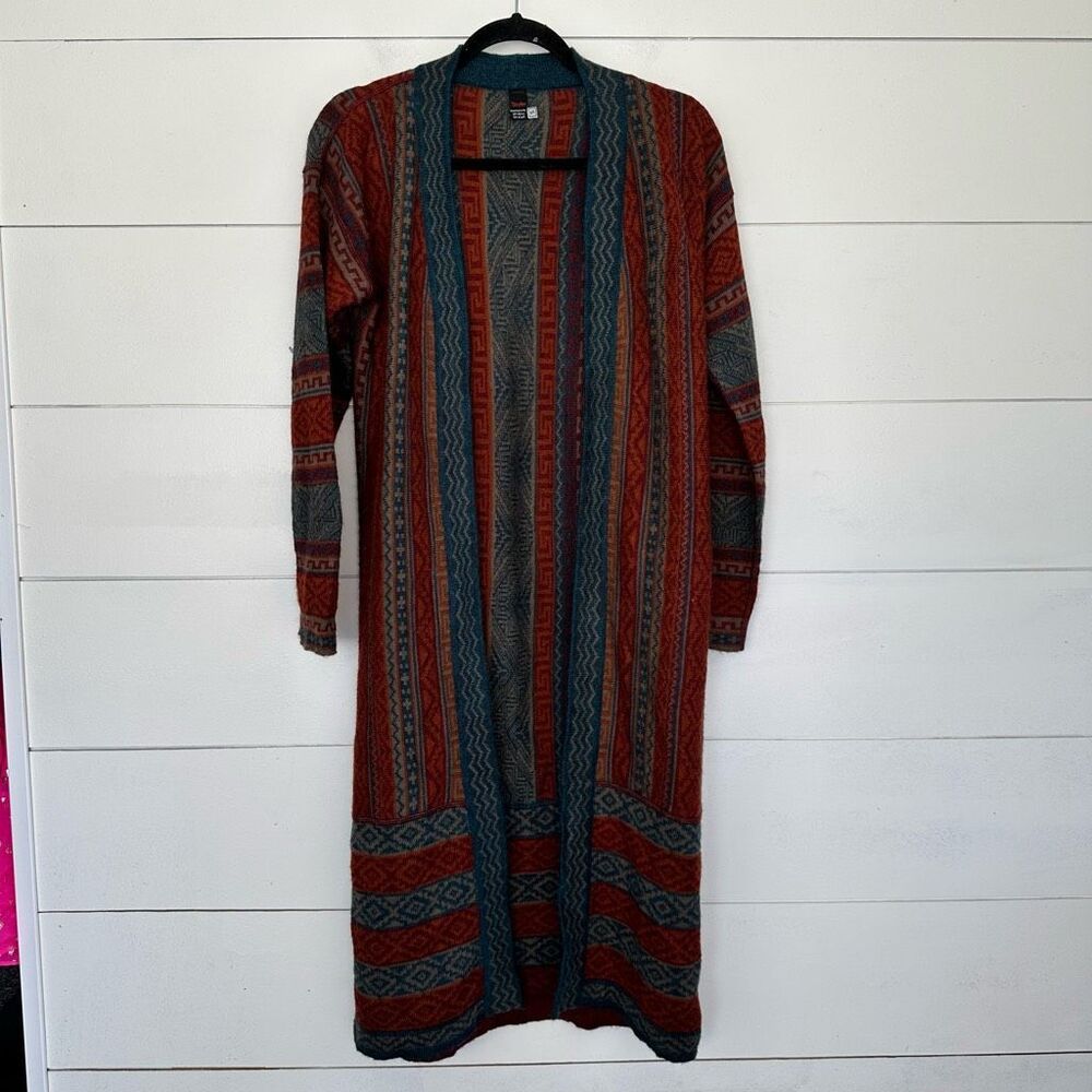 Tey Art Women’s Small Alpaca Blend Long Duster Cardigan Sweater